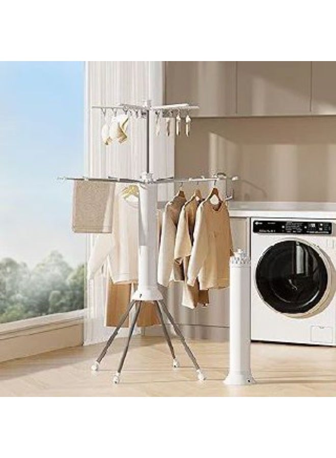 Trendy clothes drying rack Freestanding clothes drying rack Portable and foldable clothes drying rack Space-saving laundry drying rack Foldable clothes drying rack for use on the floor, balcony, bedroom, or in the house - Image 2